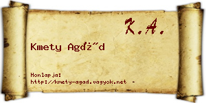 Kmety Agád névjegykártya
